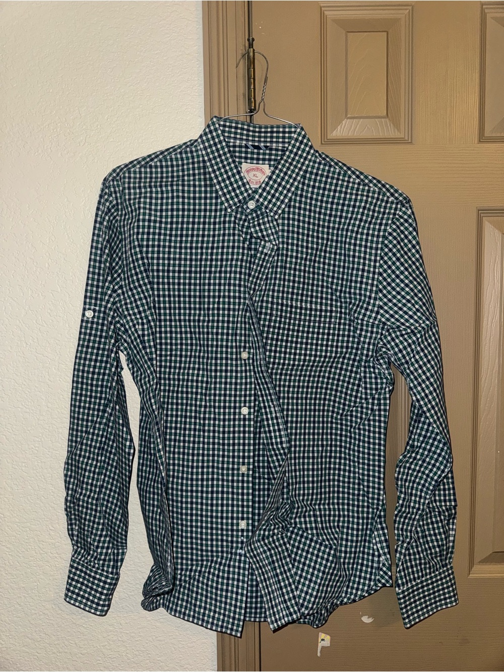 Brooks Brothers Navy and White Gingham Button-Down Shirt